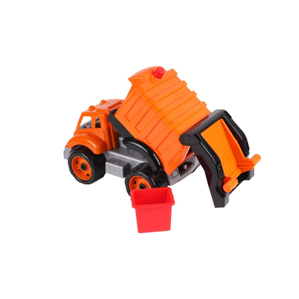 Green Refuse Truck Toy Vehicle | Chunky Wheels, Ribbed Body, City Play