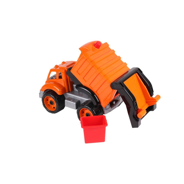 Green Refuse Truck Toy Vehicle | Chunky Wheels, Ribbed Body, City Play