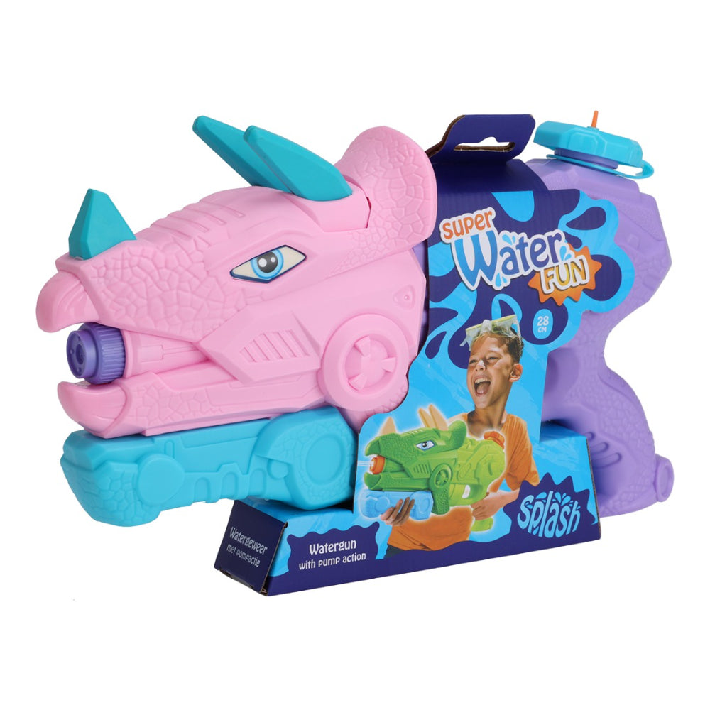 Dinosaur Easy-Fill Pump-Action Water Gun | 28cm, Assorted Colours