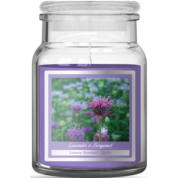 Baltus Lavender and Bergamot Scented Jar Candle | 95 x 130mm, Purple Wax