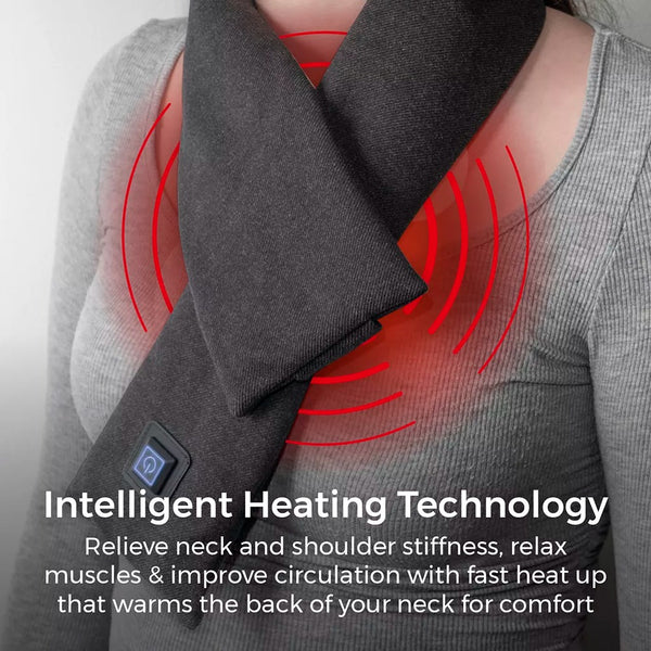Carmen Heated Neck Scarf - Grey - 6.5cm x 22.5cm