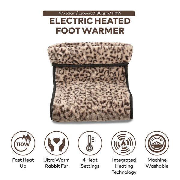 Carmen Heated Foot Warmer - Leopard Print - 1 Pack