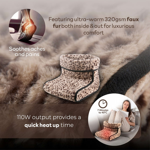 Carmen Heated Foot Warmer - Leopard Print - 1 Pack