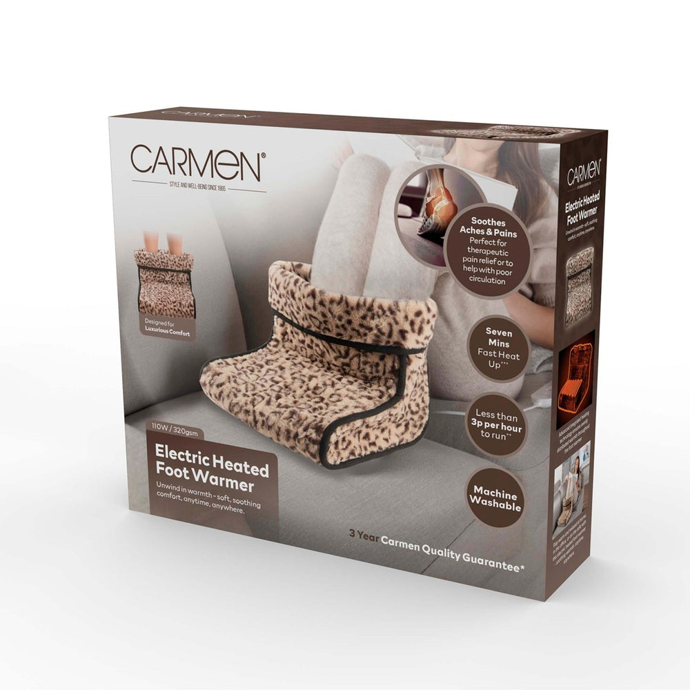 Carmen Heated Foot Warmer - Leopard Print - 1 Pack