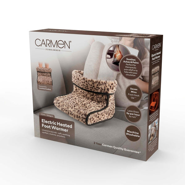 Carmen Heated Foot Warmer - Leopard Print - 1 Pack