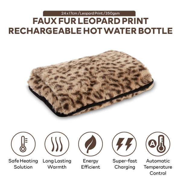 Carmen Rechargeable Hot Water Bottle - Leopard Print - 1 Pack