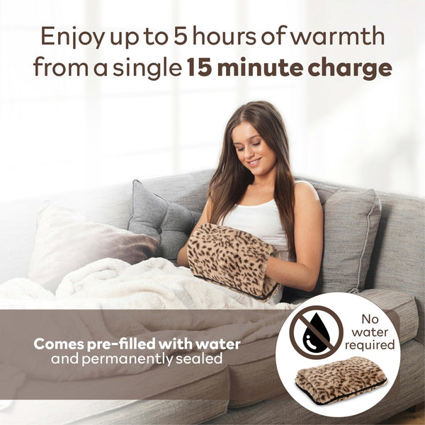 Carmen Rechargeable Hot Water Bottle - Leopard Print - 1 Pack