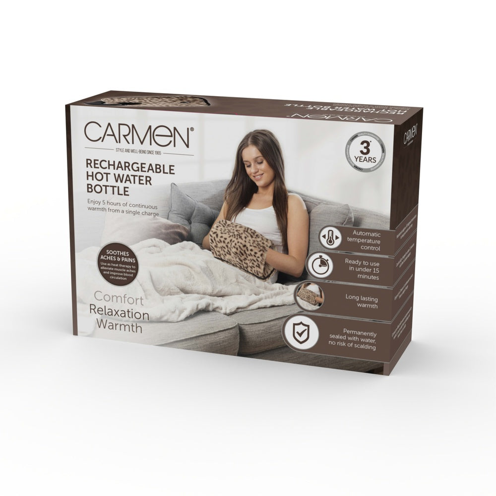 Carmen Rechargeable Hot Water Bottle - Leopard Print - 1 Pack