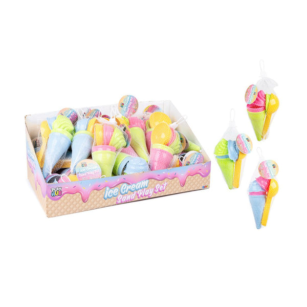 Ice Cream Sand Play Set | Assorted Pastel Colours, Mesh Carry Bag