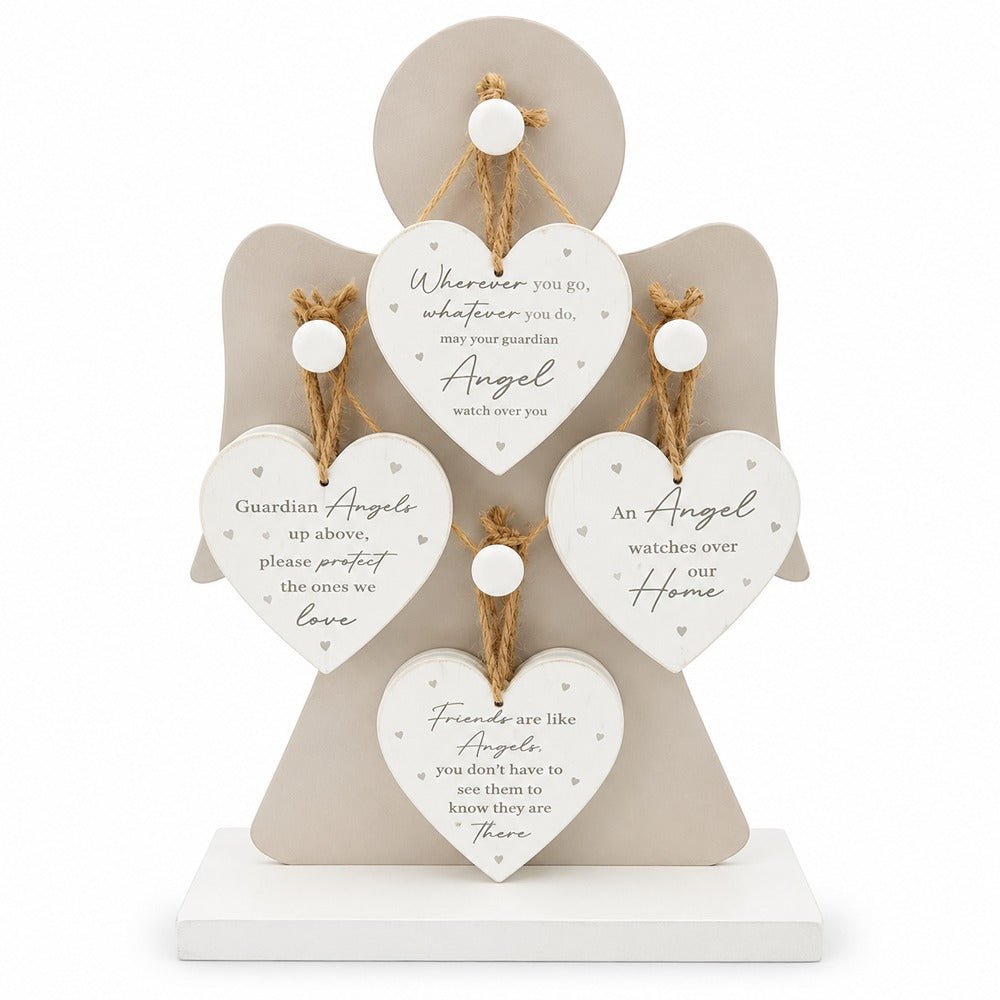 Angel Hanging Heart Plaque | 9 x 8.5 cm Decorative Sign