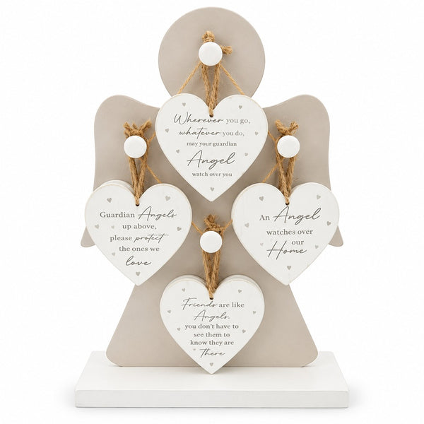 Angel Hanging Heart Plaque | 9 x 8.5 cm Decorative Sign
