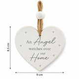 Angel Hanging Heart Plaque | 9 x 8.5 cm Decorative Sign