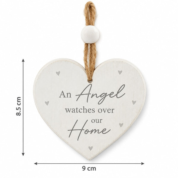 Angel Hanging Heart Plaque | 9 x 8.5 cm Decorative Sign