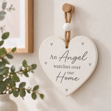 Angel Hanging Heart Plaque | 9 x 8.5 cm Decorative Sign