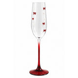 Champagne Flute Glass 26cm | Embossed Bow Design