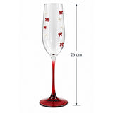 Champagne Flute Glass 26cm | Embossed Bow Design