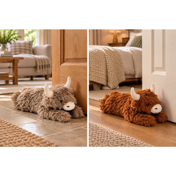 Highland Cow Door Stop | Soft, Durable, Non-Scratch Base