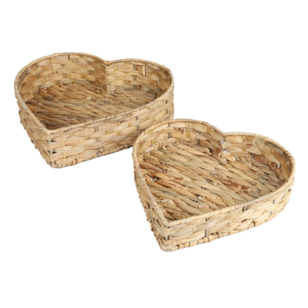 Woven Heart Baskets - Set of 2