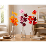 Artificial Autumn Maple Leaf Stem - 66cm, 3 Assorted Colours