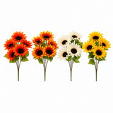 Artificial Sunflower Bush Floral Decoration - 4 Assorted Colours