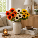 Artificial Sunflower Bush Floral Decoration - 4 Assorted Colours