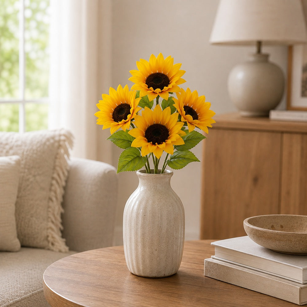 Artificial Sunflower Bush Floral Decoration - 4 Assorted Colours