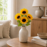 Artificial Sunflower Bush Floral Decoration - 4 Assorted Colours