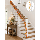 Autumn Maple Leaf and Berry Decorative Garland - 190cm, Multicoloured