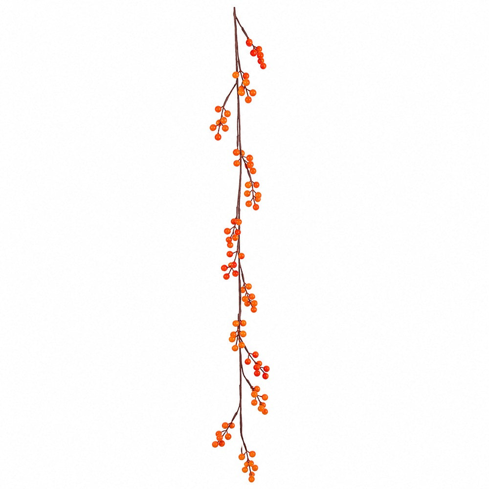Orange Berry Decorative Garland - 150cm, Flexible Branch Design