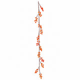 Orange Berry Decorative Garland - 150cm, Flexible Branch Design