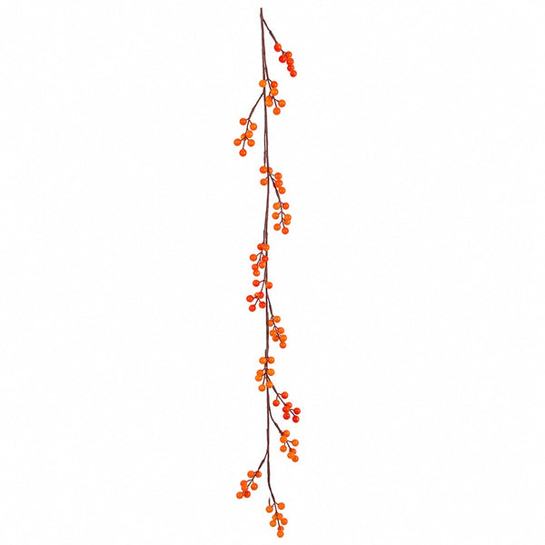 Orange Berry Decorative Garland - 150cm, Flexible Branch Design