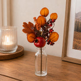 Autumn Pomegranate and Mixed Berry Floral Pick - 20cm, Burnt Orange