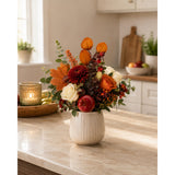 Autumn Pomegranate and Mixed Berry Floral Pick - 20cm, Burnt Orange