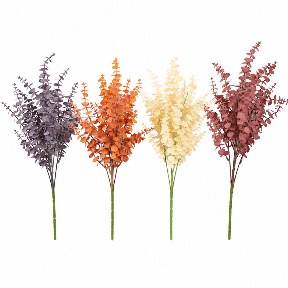 Artificial Eucalyptus Foliage Bush - 4 Assorted Autumn Colours