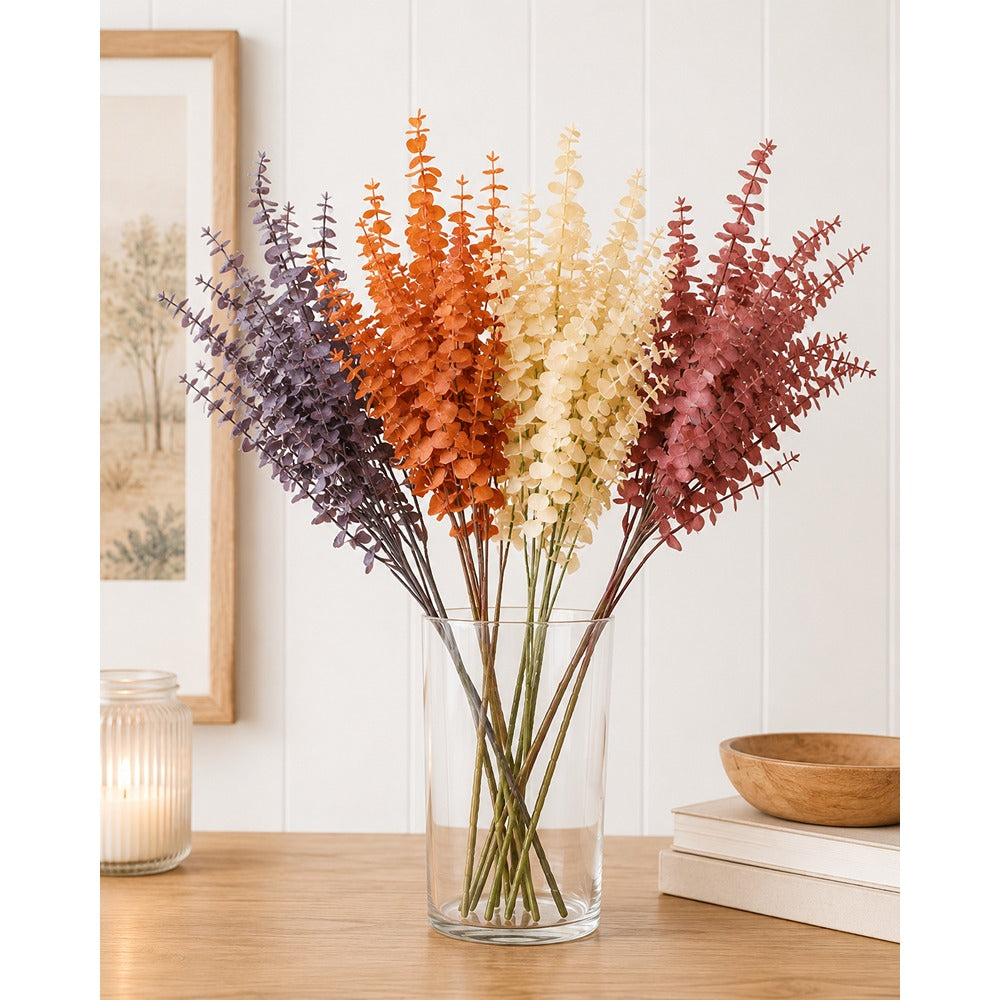 Artificial Eucalyptus Foliage Bush - 4 Assorted Autumn Colours