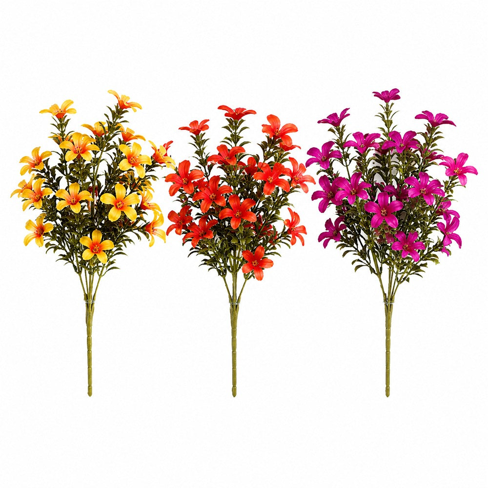 Forget-Me-Not Artificial Flower Bush - 3 Assorted Colours, Lifelike Blooms