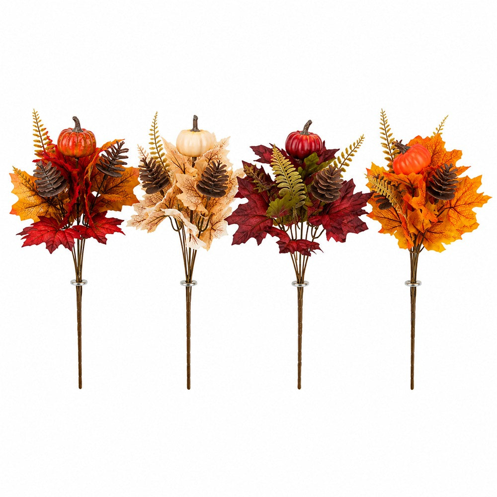 Pumpkin and Pinecone Autumn Floral Picks - 4 Assorted Designs