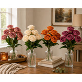 Artificial Cabbage Rose Bouquet - Assorted Colours, Realistic Petals