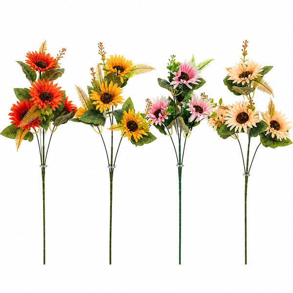 Artificial Autumnal Gerbera Spray - 4 Assorted Designs and Colours