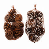 Natural Scented Pine Cone Decorations - Pack of 9, Assorted Designs