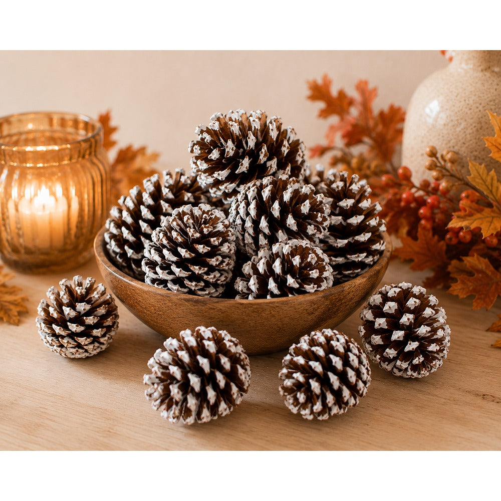 Natural Scented Pine Cone Decorations - Pack of 9, Assorted Designs