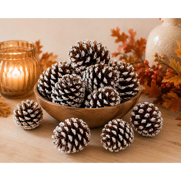 Natural Scented Pine Cone Decorations - Pack of 9, Assorted Designs