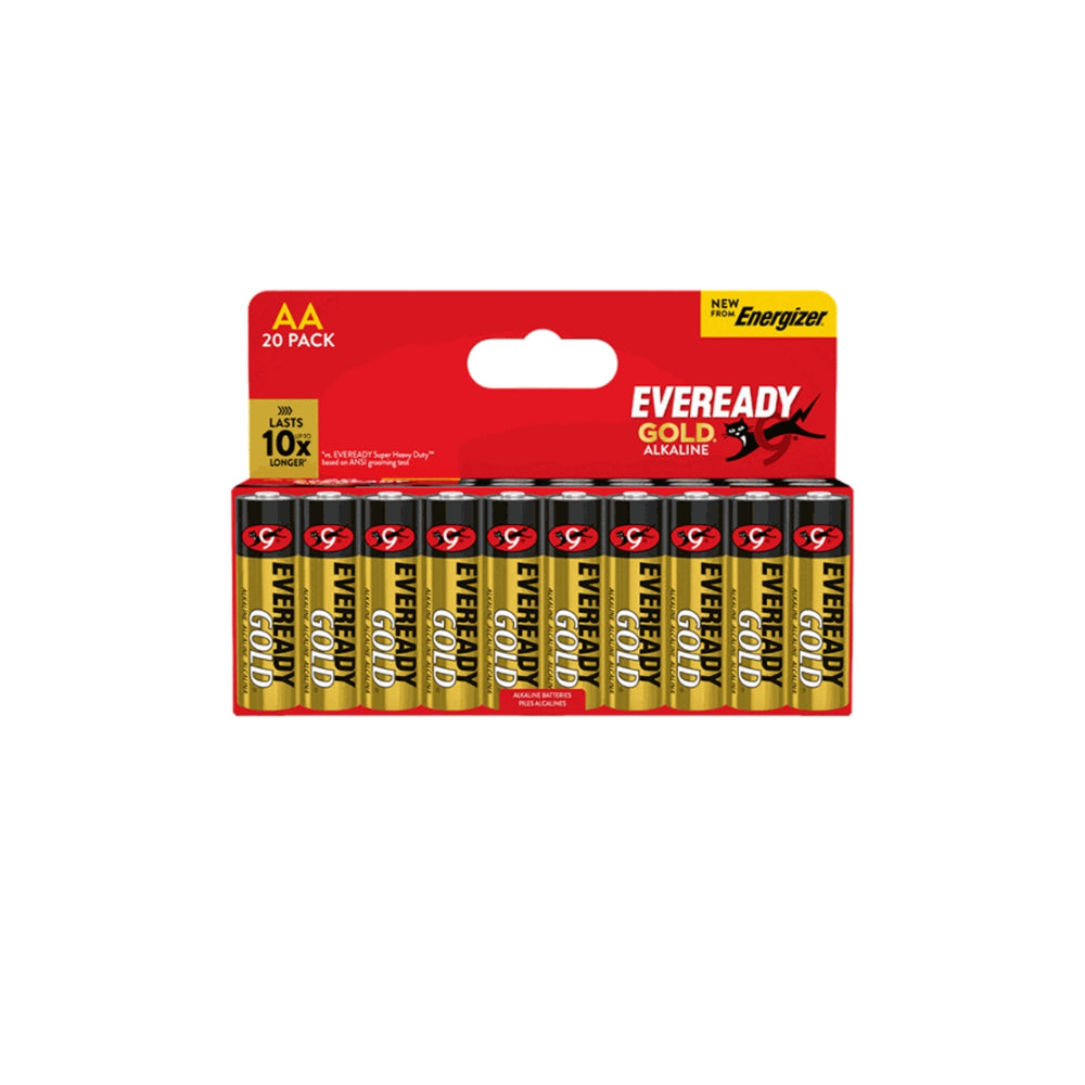 Eveready Gold AA Alkaline Batteries | Pack of 20, Long-Lasting Power