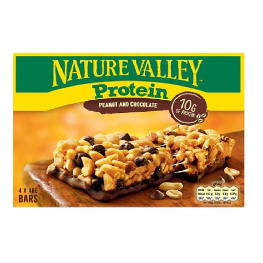 Nature Valley Peanut and Chocolate Protein Snack Bars - Pack of 4, 160g