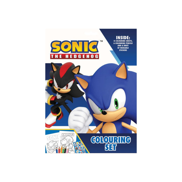  Sonic The Hedgehog Colouring and Sticker Set | 8 Sheets, 6 Pencils
