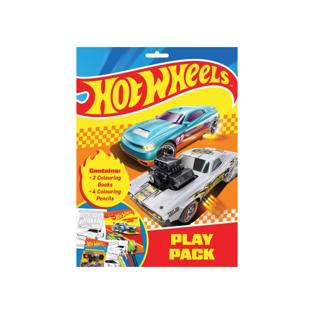  Hot Wheels Colouring Activity Play Pack | 2 Books, 4 Pencils