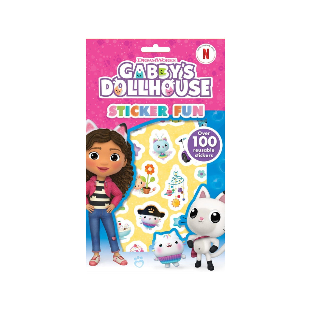  Gabby's Dollhouse Sticker Activity | 100+ Assorted Reusable Stickers