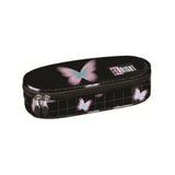 St. Right Pastel Butterfly Pencil Case | Black, Zip-Around Closure