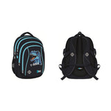 St. Right Blue T-Rex Dinosaur School Backpack | 17 Inch, Padded Straps