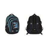 St. Right Blue T-Rex Dinosaur School Backpack | 17 Inch, Padded Straps